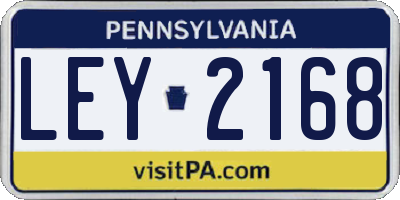 PA license plate LEY2168