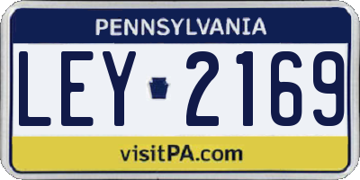 PA license plate LEY2169
