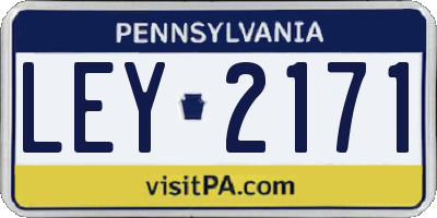 PA license plate LEY2171