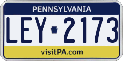 PA license plate LEY2173