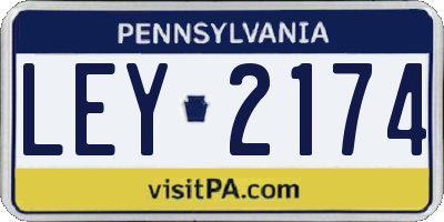 PA license plate LEY2174