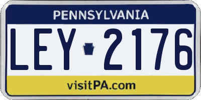 PA license plate LEY2176