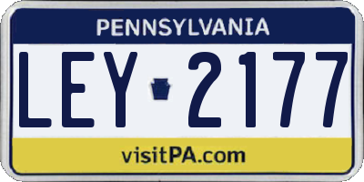PA license plate LEY2177