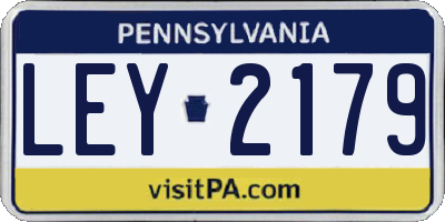 PA license plate LEY2179