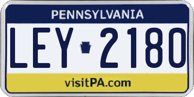 PA license plate LEY2180