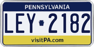 PA license plate LEY2182
