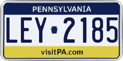 PA license plate LEY2185