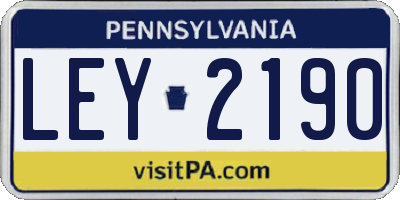 PA license plate LEY2190