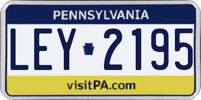 PA license plate LEY2195