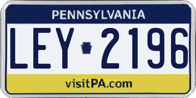 PA license plate LEY2196