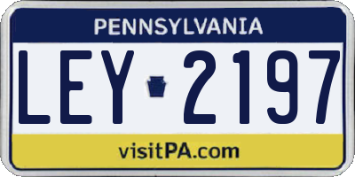 PA license plate LEY2197