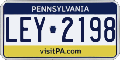 PA license plate LEY2198