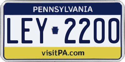 PA license plate LEY2200