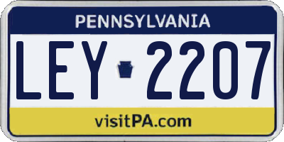 PA license plate LEY2207