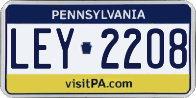 PA license plate LEY2208