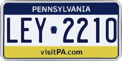 PA license plate LEY2210
