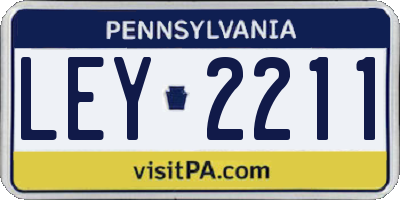 PA license plate LEY2211