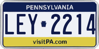 PA license plate LEY2214