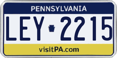 PA license plate LEY2215