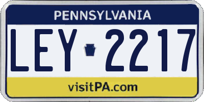 PA license plate LEY2217