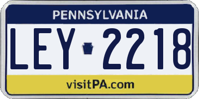 PA license plate LEY2218