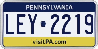 PA license plate LEY2219