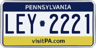 PA license plate LEY2221