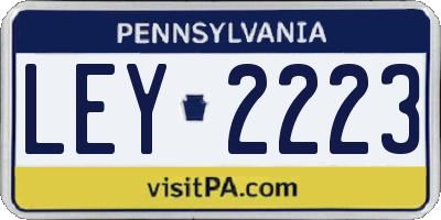 PA license plate LEY2223