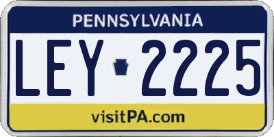 PA license plate LEY2225