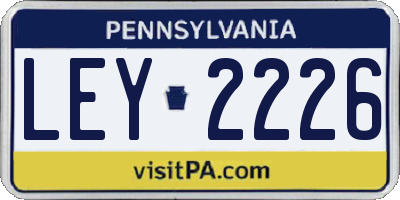 PA license plate LEY2226