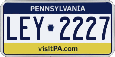 PA license plate LEY2227