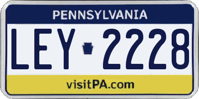 PA license plate LEY2228