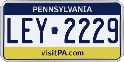 PA license plate LEY2229