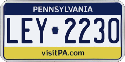 PA license plate LEY2230