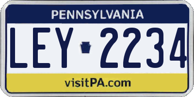 PA license plate LEY2234