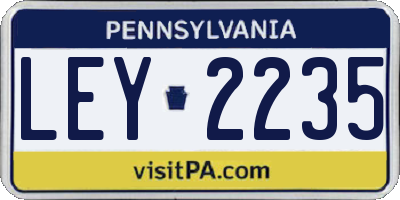 PA license plate LEY2235