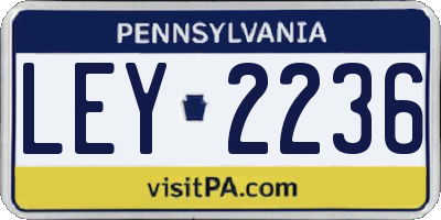 PA license plate LEY2236