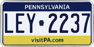 PA license plate LEY2237