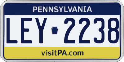 PA license plate LEY2238