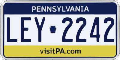 PA license plate LEY2242