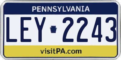 PA license plate LEY2243