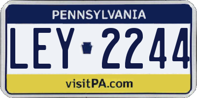 PA license plate LEY2244