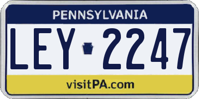 PA license plate LEY2247