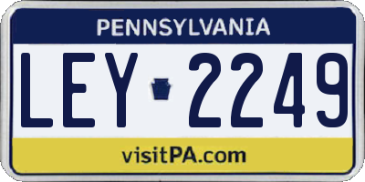 PA license plate LEY2249