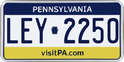 PA license plate LEY2250