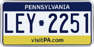 PA license plate LEY2251