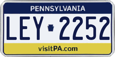 PA license plate LEY2252