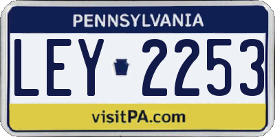 PA license plate LEY2253
