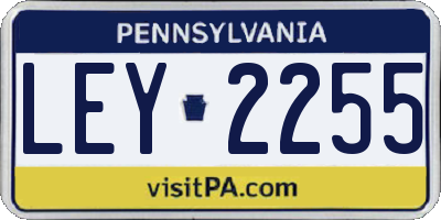 PA license plate LEY2255