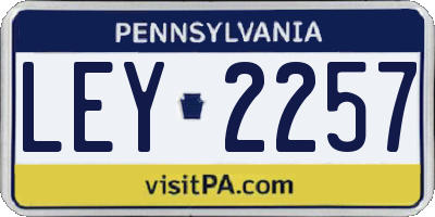 PA license plate LEY2257